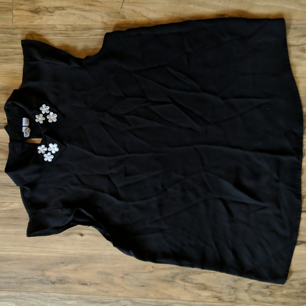 Black Flutter Sleeve Chiffon top